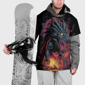 Накидка на куртку 3D с принтом Дракон серебряных морозов 2024 в Тюмени, 100% полиэстер |  | 