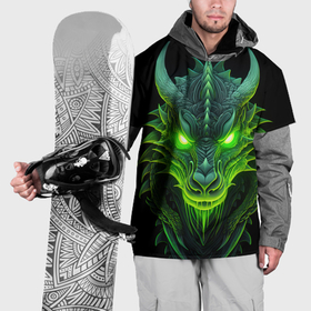 Накидка на куртку 3D с принтом Светящийся дракон 2024 в Тюмени, 100% полиэстер |  | 