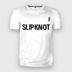 Мужская футболка 3D Slim с принтом Slipknot glitch на светлом фоне посередине в Белгороде, 100% полиэстер с улучшенными характеристиками | приталенный силуэт, круглая горловина, широкие плечи, сужается к линии бедра | 