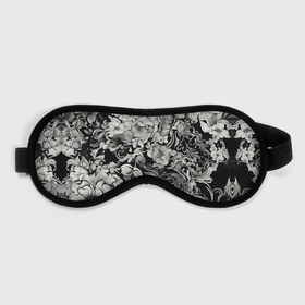 Маска для сна 3D с принтом Чёрно белый цветочны узор в Тюмени, внешний слой — 100% полиэфир, внутренний слой — 100% хлопок, между ними — поролон |  | Тематика изображения на принте: 