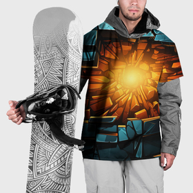 Накидка на куртку 3D с принтом Геометрическая огненная яма иллюзия в Екатеринбурге, 100% полиэстер |  | 