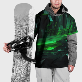 Накидка на куртку 3D с принтом Глубина зеленого абстракта в Санкт-Петербурге, 100% полиэстер |  | 