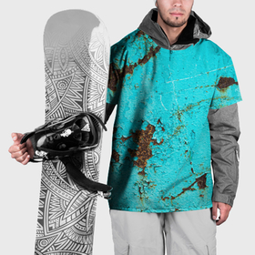 Накидка на куртку 3D с принтом Текстура бирюзового металла со ржавчиной в Новосибирске, 100% полиэстер |  | Тематика изображения на принте: 
