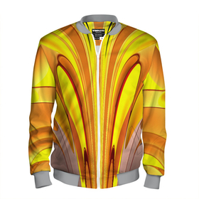 Мужской бомбер 3D с принтом Вытянутые желтые полосы в городе Новоалтайск, 100% полиэстер | застегивается на молнию, по бокам два кармана без застежек, по низу бомбера и на воротнике - эластичная резинка | 