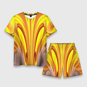 Мужской костюм с шортами 3D с принтом Вытянутые желтые полосы в городе Новоалтайск,  |  | 
