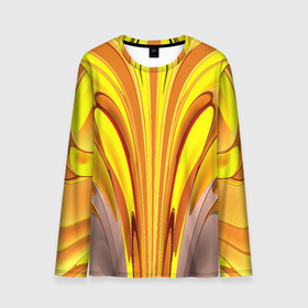 Мужской лонгслив 3D с принтом Вытянутые желтые полосы в городе Новоалтайск, 100% полиэстер | длинные рукава, круглый вырез горловины, полуприлегающий силуэт | 