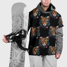 Накидка на куртку 3D с принтом Паттерн тигры в Кировске, 100% полиэстер |  | 