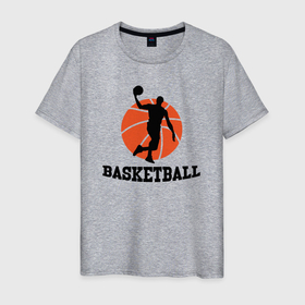 Мужская футболка хлопок с принтом Баскетбольный стиль в Белгороде, 100% хлопок | прямой крой, круглый вырез горловины, длина до линии бедер, слегка спущенное плечо. | 