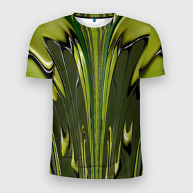 Мужская футболка 3D Slim с принтом Трава камуфляжная в Новосибирске, 100% полиэстер с улучшенными характеристиками | приталенный силуэт, круглая горловина, широкие плечи, сужается к линии бедра | 
