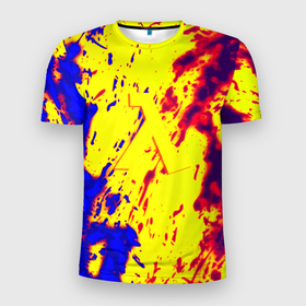 Мужская футболка 3D Slim с принтом Half life toxic yellow fire в Петрозаводске, 100% полиэстер с улучшенными характеристиками | приталенный силуэт, круглая горловина, широкие плечи, сужается к линии бедра | 