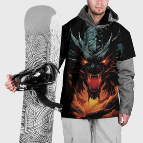 Накидка на куртку 3D с принтом Мифический дракон символ года 2024 в Белгороде, 100% полиэстер |  | 