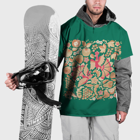 Накидка на куртку 3D с принтом Русский сад с птицами и плодами , 100% полиэстер |  | 