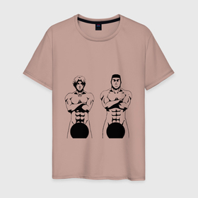 Мужская футболка хлопок с принтом Токита и Котобуки   Необъятный океан в Новосибирске, 100% хлопок | прямой крой, круглый вырез горловины, длина до линии бедер, слегка спущенное плечо. | Тематика изображения на принте: 