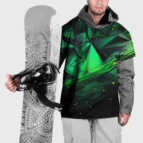 Накидка на куртку 3D с принтом Абстрактный лабиринт  зелени в Кировске, 100% полиэстер |  | Тематика изображения на принте: 