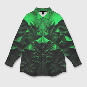 Мужская рубашка oversize 3D с принтом Асимметрия  зеленого узора в Тюмени,  |  | 