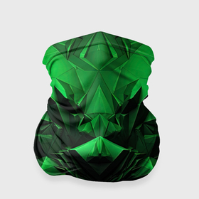 Бандана-труба 3D с принтом Асимметрия  зеленого узора в Тюмени, 100% полиэстер, ткань с особыми свойствами — Activecool | плотность 150‒180 г/м2; хорошо тянется, но сохраняет форму | 