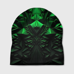 Шапка 3D с принтом Асимметрия  зеленого узора в Тюмени, 100% полиэстер | универсальный размер, печать по всей поверхности изделия | 