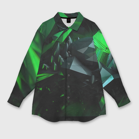 Мужская рубашка oversize 3D с принтом Гармония зеленого хаоса в Белгороде,  |  | 