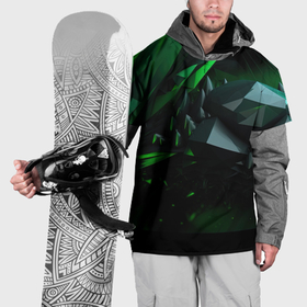 Накидка на куртку 3D с принтом Гармония зеленого хаоса , 100% полиэстер |  | Тематика изображения на принте: 