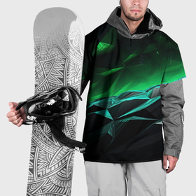 Накидка на куртку 3D с принтом Гармония  зеленого хаоса , 100% полиэстер |  | Тематика изображения на принте: 