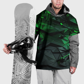 Накидка на куртку 3D с принтом Мир абстрактной зелени в Петрозаводске, 100% полиэстер |  | Тематика изображения на принте: 