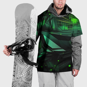 Накидка на куртку 3D с принтом Мир абстрактной  зелени в Петрозаводске, 100% полиэстер |  | Тематика изображения на принте: 
