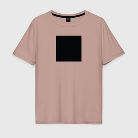 Мужская футболка хлопок Oversize с принтом Квадрат черный в Санкт-Петербурге, 100% хлопок | свободный крой, круглый ворот, “спинка” длиннее передней части | Тематика изображения на принте: 