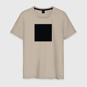 Мужская футболка хлопок с принтом Квадрат черный в Санкт-Петербурге, 100% хлопок | прямой крой, круглый вырез горловины, длина до линии бедер, слегка спущенное плечо. | 
