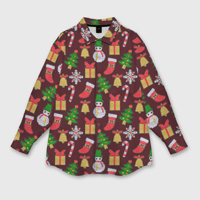 Мужская рубашка oversize 3D с принтом Christmas sparkles в Курске,  |  | 