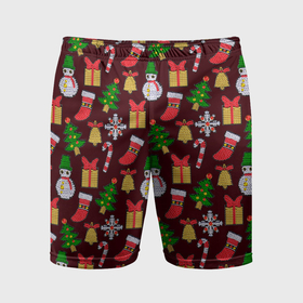 Мужские шорты спортивные с принтом Christmas sparkles ,  |  | Тематика изображения на принте: 