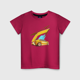 Детская футболка хлопок с принтом Машина драйв в Курске, 100% хлопок | круглый вырез горловины, полуприлегающий силуэт, длина до линии бедер | 
