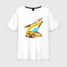 Мужская футболка хлопок Oversize с принтом Машина драйв в Рязани, 100% хлопок | свободный крой, круглый ворот, “спинка” длиннее передней части | 
