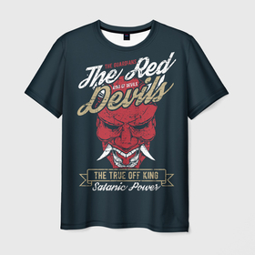 Мужская футболка 3D с принтом Красный дьявол в Курске, 100% полиэфир | прямой крой, круглый вырез горловины, длина до линии бедер | 