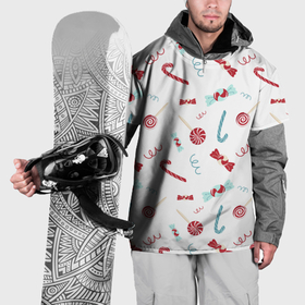 Накидка на куртку 3D с принтом Новогодние конфетки и подарки в Петрозаводске, 100% полиэстер |  | Тематика изображения на принте: 