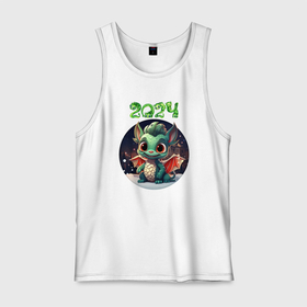 Мужская майка хлопок с принтом Драконёнок 2024 в городе Новоалтайск, 100% хлопок |  | 