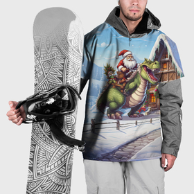 Накидка на куртку 3D с принтом Санта на драконе 2024 в Екатеринбурге, 100% полиэстер |  | 