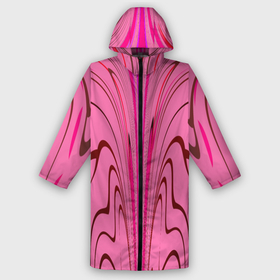 Мужской дождевик 3D с принтом Плавные линии на розовом фоне ,  |  | 