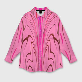 Мужская рубашка oversize 3D с принтом Плавные линии на розовом фоне в Петрозаводске,  |  | 