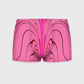 Мужские трусы 3D с принтом Плавные линии на розовом фоне , 50% хлопок, 50% полиэстер | классическая посадка, на поясе мягкая тканевая резинка | 