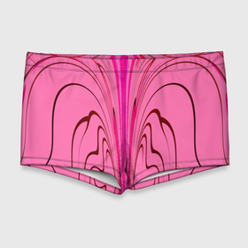 Мужские купальные плавки 3D с принтом Плавные линии на розовом фоне , Полиэстер 85%, Спандекс 15% |  | 