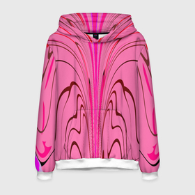 Мужская толстовка 3D с принтом Плавные линии на розовом фоне , 100% полиэстер | двухслойный капюшон со шнурком для регулировки, мягкие манжеты на рукавах и по низу толстовки, спереди карман-кенгуру с мягким внутренним слоем. | 