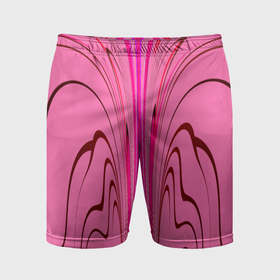 Мужские шорты спортивные с принтом Плавные линии на розовом фоне ,  |  | 