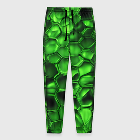 Мужские брюки 3D с принтом Зелёное стекло галькообразное в Белгороде, 100% полиэстер | манжеты по низу, эластичный пояс регулируется шнурком, по бокам два кармана без застежек, внутренняя часть кармана из мелкой сетки | 
