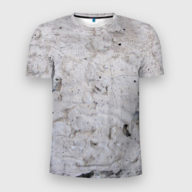 Мужская футболка 3D Slim с принтом Абстрактная серая текстура  камня в Белгороде, 100% полиэстер с улучшенными характеристиками | приталенный силуэт, круглая горловина, широкие плечи, сужается к линии бедра | 