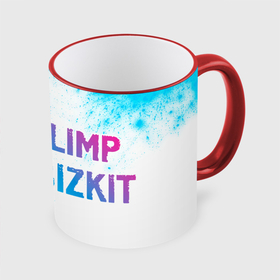 Кружка с полной запечаткой с принтом Limp Bizkit neon gradient style по горизонтали в Курске, керамика | ёмкость 330 мл | 