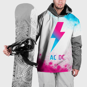 Накидка на куртку 3D с принтом AC DC neon gradient style в Санкт-Петербурге, 100% полиэстер |  | 
