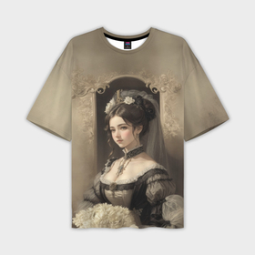Мужская футболка oversize 3D с принтом Девушка из викторианской эпохи в Курске,  |  | 