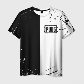 Мужская футболка 3D с принтом Pubg чернобелые краски в Белгороде, 100% полиэфир | прямой крой, круглый вырез горловины, длина до линии бедер | 