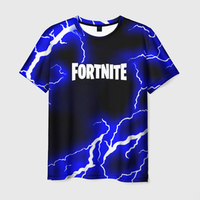 Мужская футболка 3D с принтом Fortnite шторм молнии неон в Кировске, 100% полиэфир | прямой крой, круглый вырез горловины, длина до линии бедер | 
