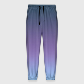 Мужские брюки 3D с принтом Градиент синий фиолетовый голубой , 100% полиэстер | манжеты по низу, эластичный пояс регулируется шнурком, по бокам два кармана без застежек, внутренняя часть кармана из мелкой сетки | Тематика изображения на принте: 